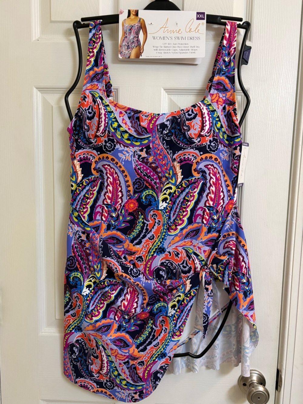 Anne Cole Pink/Purple Paisley Women's Swimsuit with Sarong Size XXL